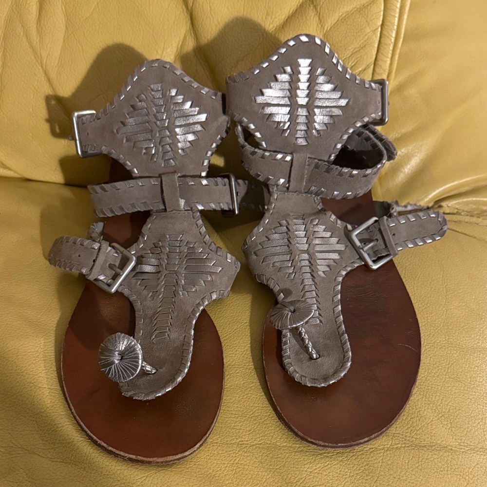 Ash Silver and Brown Sandals